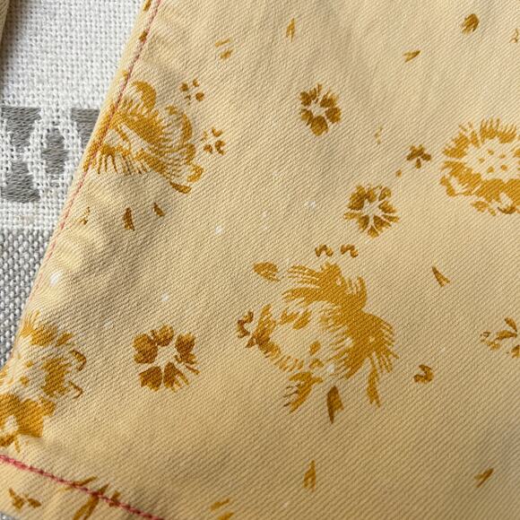 Levi's Perfectly Slimming 512 Straight Leg Jeans Women's 14 Floral Print Yellow - Picture 9 of 14